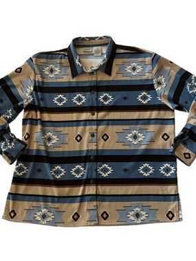 Vintage Capacity Woman‎ Southwestern Print Button Down Shacket